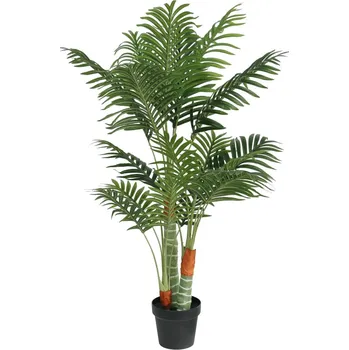 Bytová dekorace vidaXL Umělá palma se 3 kmínky zelená 120 cm PP