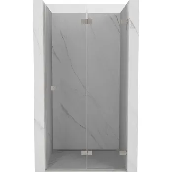Sprchové dveře Mexen Lunar-F skládací sprchové dveře pravé 75 cm, transparentní, kartáčovaný nikl - 836-075-000-97-00-P Sprchové dveře
