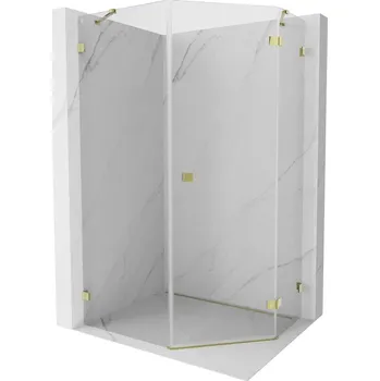 Mexen Lunar pětiúhelníková sprchová kabina, pravé otevírání, 80 x 100 cm, transparentní, zlatá - 831-080P-100L-50-00-P Sprchové kouty