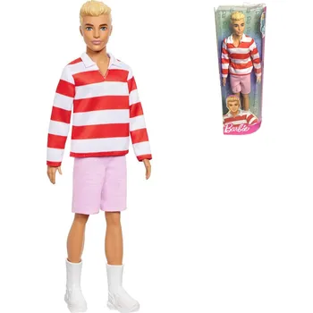 MATTEL BRB Barbie Fashionistas panák Ken červenobílé pruhované triko | 19