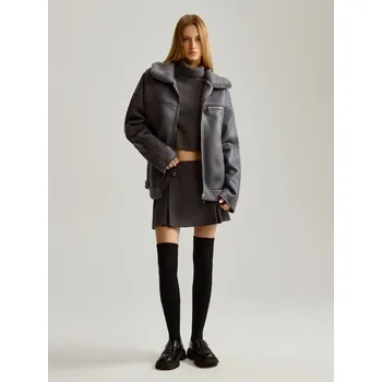 Dámský kabát Bunda oversized - S - House - tmavošedý - 578AJ-90X