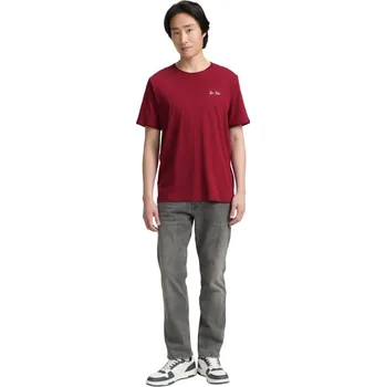 Oblečení a móda TOM TAILOR® PÁNSKÉ BASIC TRIKO S LOGEM - BORDÓ M