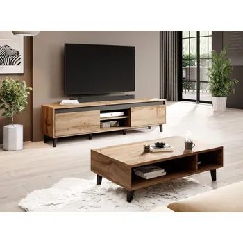 Obývací stěna Sestava do obývacího pokoje Elsie II, Barva: dub wotan / dub wotan + antracit MIRJAN 5903211438943