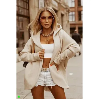 Dámský svetr Mikinový kardigan nude Velikost: UNI: XS - L