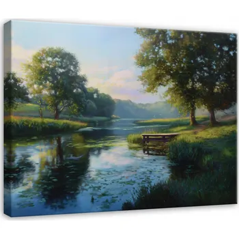 Obraz OBRAZ LES ŘEKA PŘÍRODA STROMY DO LOŽNICE OBÝVÁKU KUCHYNĚ NA PLÁTNĚ 60x40