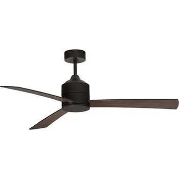 Domácí ventilátor NOVA LUCE stropní ventilátor AXEL černý hliník a listy ořech 9952350