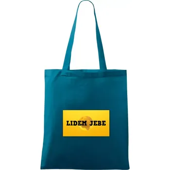 Lidem jebe - Taška bavlněná - 42 x 38 cm ( Petrolejová )