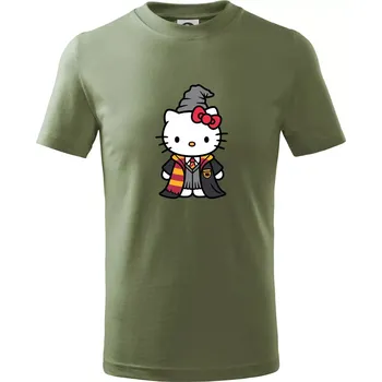 Harry kitty - Tričko dětské bavlněné - 122 cm/6 let ( Khaki )