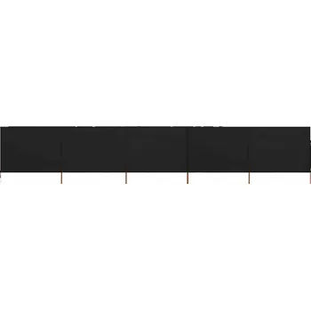 Stínicí technika vidaXL 5dílná zástěna proti větru látková 600 x 80 cm [47156] Barva: Černá