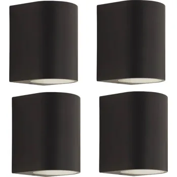 Venkovní osvětlení Venkovní nástěnné svítidlo Prios Tetje, černé, kulaté, 10 cm, sada 4 ks černá 1 x 10 W LED - Doprava zdarma