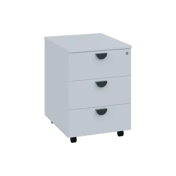 Zásuvkový kontejner TK - 00 kontejner pojízdný, 3-zásuvkový, deska 18 mm, centrální zámek, bílá