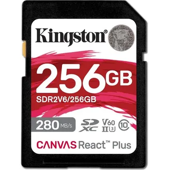 Paměťová karta Kingston Canvas React Plus/SDHC/256GB/UHS-II U3 / Class 10