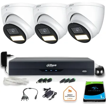 Zabezpečení domácnosti Dahua Sada pro dohled 4 v 1 3 venkovní kamery FullHD s HDD