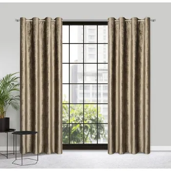 Povlečení Hotový záves MARSALA hnedý / zlatý - na priechodkách