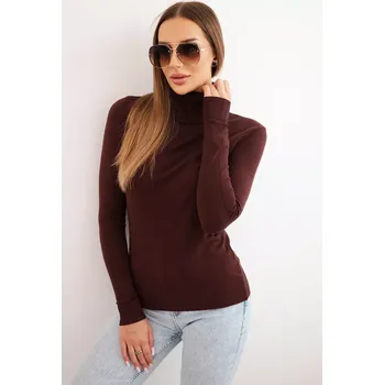 Dámský svetr Kesi Włoski Dámský svetr z viskózy s rolákem a dlouhým rukávem hnědý Kesi Włoski bílá | hnědá | světle modrá 3406718