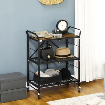 Servírovací stolek HOMCOM Kuchyňský vozík, skládací 496223