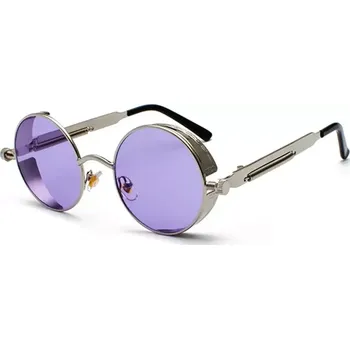 Sluneční brýle Kulaté sluneční brýle Steampunk Stříbrné Fialové