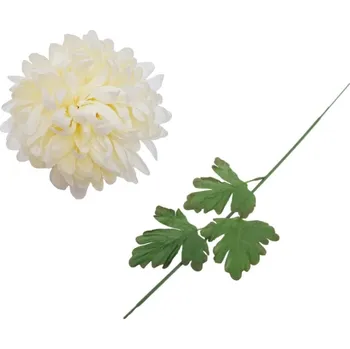 umělá květina Chryzantéma vanilková 65 cm, sada 6 ks