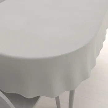 ubrus Dekorační oválný ubrus BKU-101 Světle šedý 100x140 cm