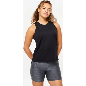 Pánské tričko DOMYOS Dámské fitness tílko S ČERNÁ