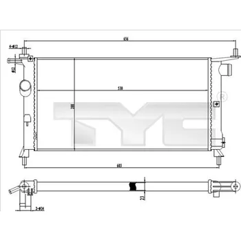 Chladič motoru TYC 725-0020 Chladič, chlazení motoru (725-0020)