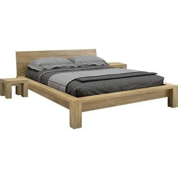 Knihovna Buková manželská postel ROSSA 160x200 s nočními stolky Barevné provedení: Mahagon