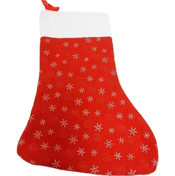 Vánoční dekorace Mikulášská nebo vánoční ponožka červená - velká