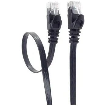 Kabel PremiumCord Plochý patch kabel UTP RJ45-RJ45 CAT6 5m černá