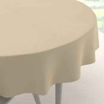 ubrus Velký dekorační kulatý ubrus BKU-108 Krémově béžový Ø 150 cm
