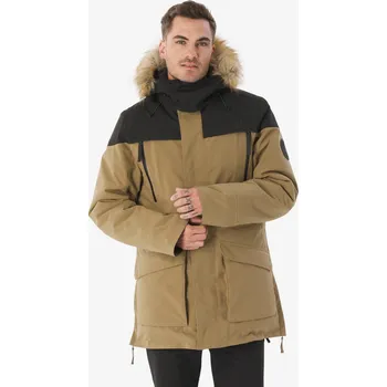 Pánská parka QUECHUA Pánská zimní turistická nepromokavá parka NH 900 L KAŠTANOVÁ|ČERNÁ