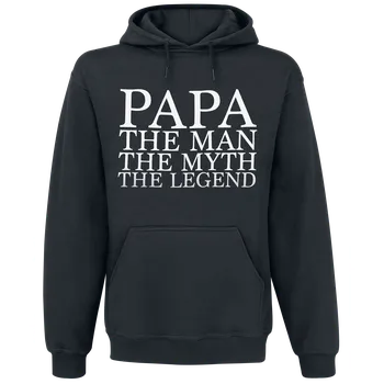 Pánská mikina Mikina s kapucí z Family & Friends - Papa - The Man - Muži - černá