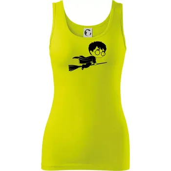 Dámské tričko Harry obrázek na koštěti - Dámské tílko - 2XL ( Limetková )