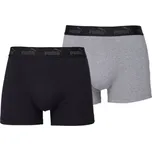 Pánské boxerky Puma ELEMENTS MEN BASIC BOXERS 2P XL Černá, Šedá