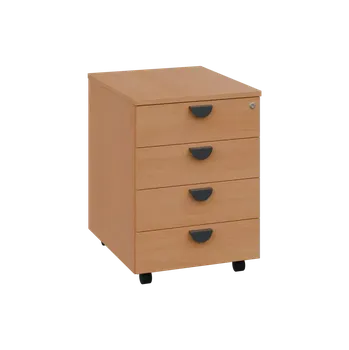 Zásuvkový kontejner TKC - 01 kontejner pojízdný, 4-zásuvkový, deska 18 mm, centrální zámek, buk royal