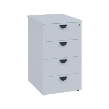 Zásuvkový kontejner TKC - 61 kontejner přístavný, 4-zásuvkový, deska 18 mm, centrální zámek, bílá