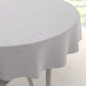 ubrus Dekorační kulatý ubrus BKW-206 Světle šedobéžový žíhaný Ø 110 cm