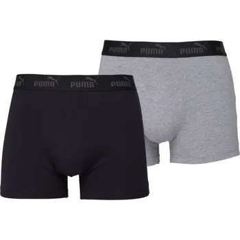 Boxerky Pánské boxerky Puma ELEMENTS MEN BASIC BOXERS 2P XXL Černá, Šedá