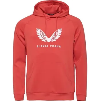 Pánské oblečení Pánská mikina CASTORE SLAVIA PRAGUE PRESENTATION SCUBA LOGO HOODIE L Červená, Bílá