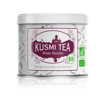 Čaj Kusmi Tea Sypaný bílý čaj White Berries Bio, kovová dóza 90 g 21095A1070