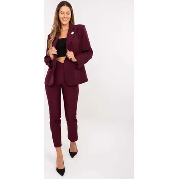 Dámské sako Elegantní bordó sako s broží a podšívkou IT-MA-