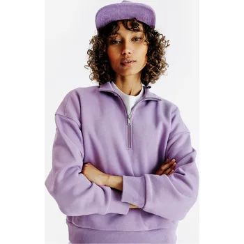 Dámská mikina DECATHLON Dámská mikina s límcem na zip Elementals XL FIALOVÁ
