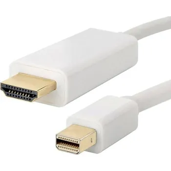 Video kabel Interlook DP-G-1,8M-Bílá | HDMI kabel - Mini Display Port | 4K Bílý