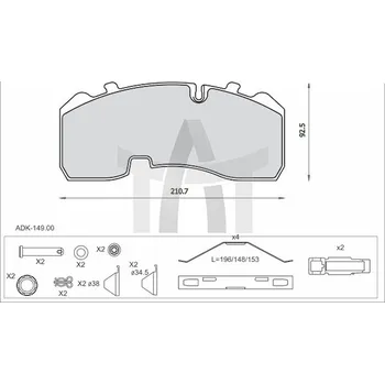 Brzdová destička Sada brzdových destiček - kotoučová brzda STEINHOF SM481-Z