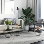 HOMCOM Kovové konferenční stolky, sada 3 ks 496186