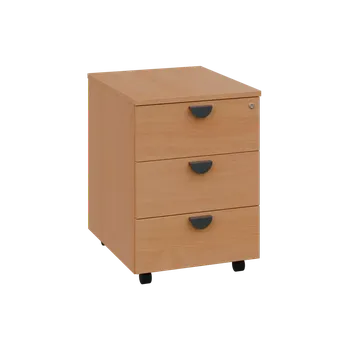 Zásuvkový kontejner TK - 00 kontejner pojízdný, 3-zásuvkový, deska 18 mm, centrální zámek, buk royal