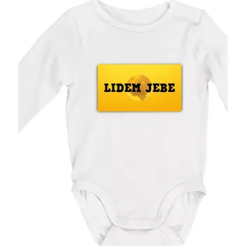 Lidem jebe - Body kojenecké s dlouhým rukávem - Dlouhý r. 3-6 měs ( Bílá )