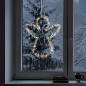 Vánoční dekorace Haushalt international LED Dekorace na okno Anděl 492382