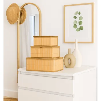 Úložný box Springos HA0153 BAMBUSOVÝ ÚLOŽNÝ KOŠ 3KS.