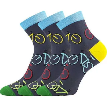 Pánské ponožky LONKA Ponožky vtipné DORWIN s obrázky BIKE (3 páry) 39-42 118688