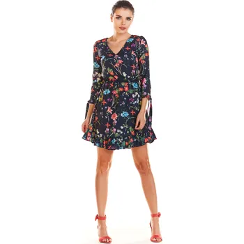 Cizojazyčná kniha Infinite You Woman's Dress M195 Navy Blue Flowers Infinite You černá 2508017